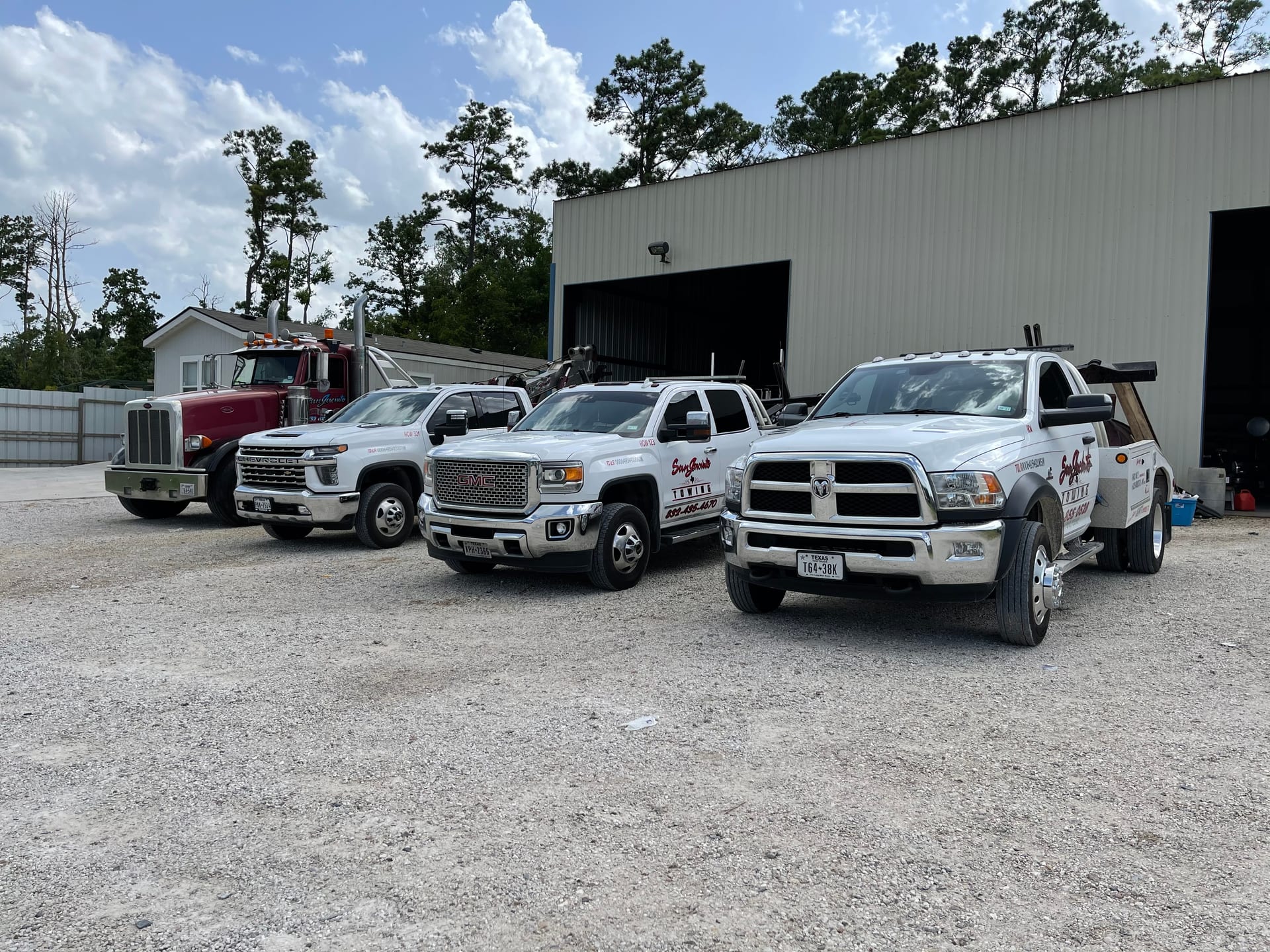 Smith Towing & Recovery fleet at the Crosby shop