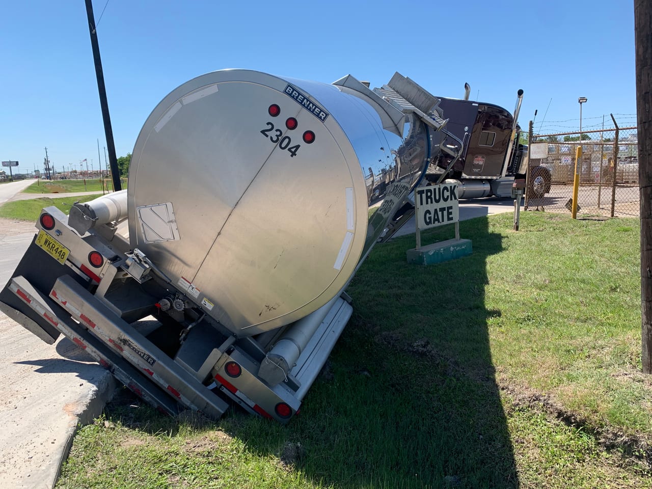 Tanker truck recovered at plant gate
